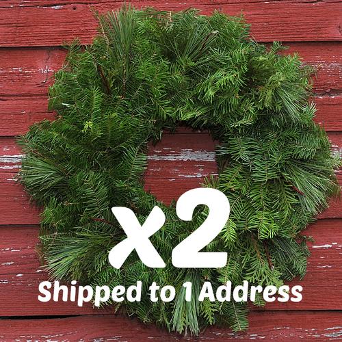Mixed Greens Wreaths w/ Dogwood Twigs - x2 18 inch  ($36.00 each with this deal)